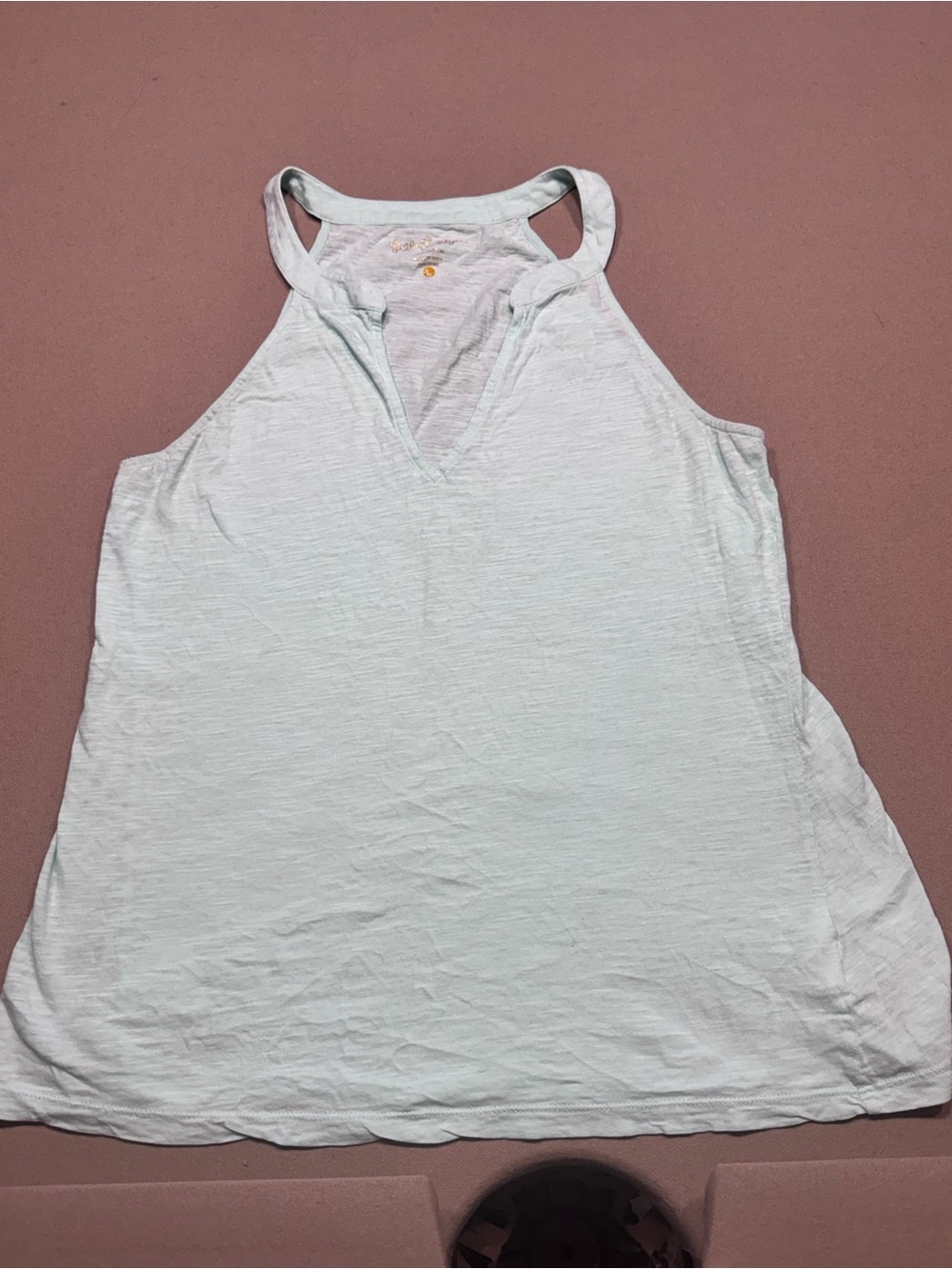 Lilly Pulitzer Tank Top Womens Large Mint Green Halter 100% Cotton